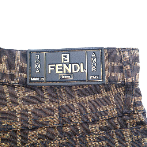 Fendi Zucca Musterhose Braun P16022