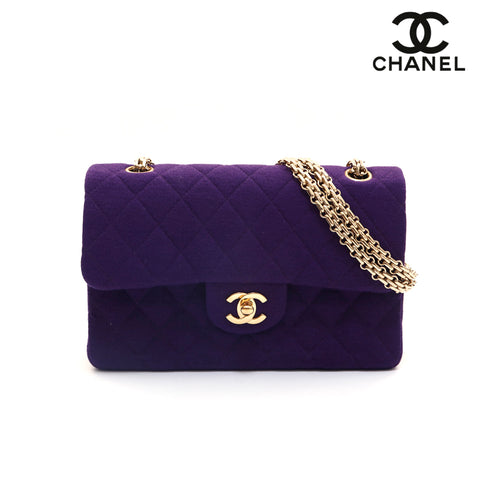 Chanel Double Flap Coco Mark Cotton Chain No. 6 Shoulder Bag Cotton Purple P16104