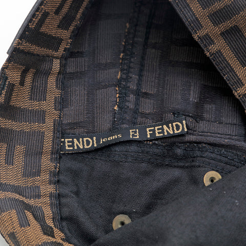 フェンディ FENDI ズッカ タイト ミニ スカート ブラウンxブラック P16225