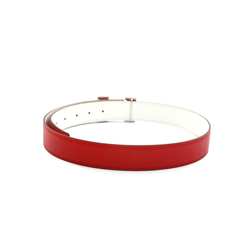 Hermes HERMES Belt Swift Red x White P16240