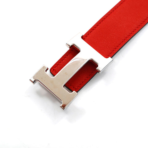 HERMES HERMES皮带Swift红色X白色P16240