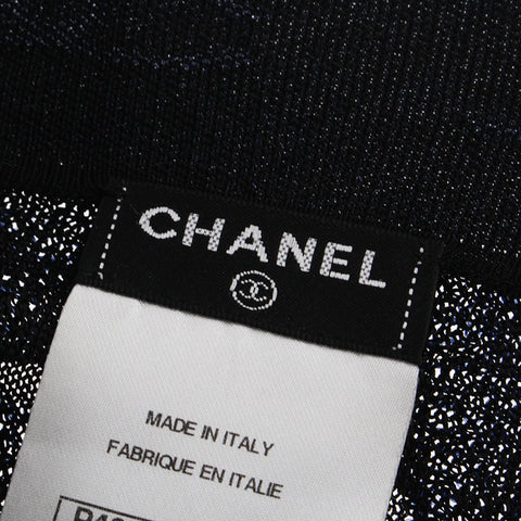 Chanel CHANEL Waist West Google Logurame Skirt Black x Navy P3762