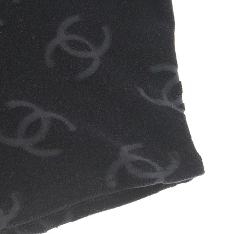 CHANEL COCO Mark Cropped Velvet Short Sleeve Vintage Short sleeve T-shirt black eit0233P4326