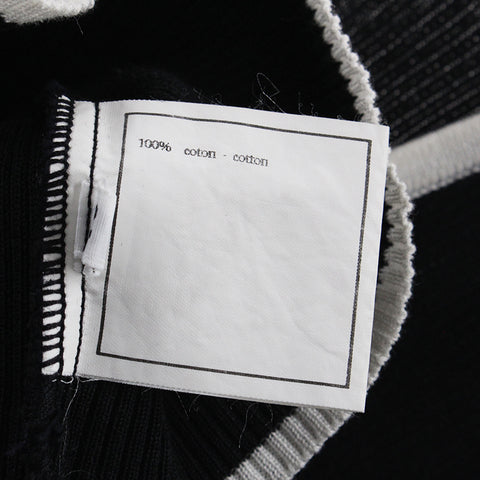 CHANEL COCO Button Chibi length cropped length rib knit Short sleeve T-shirt 95P black eit0418P4363