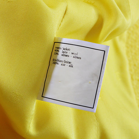 Chanel Gripore Button Woll Tweed Doppel 96A Jacke 96A Yellow EIT0465P5030