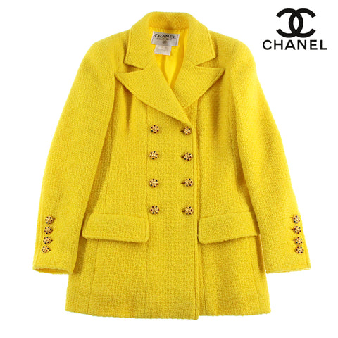 Chanel Gripore Bouton Wool Tweed Double 96A Jacket 96A Yellow EIT0465P5030