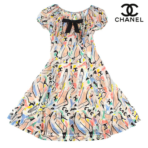 Chanel chanel tout-over motif ruban de ruban de soie