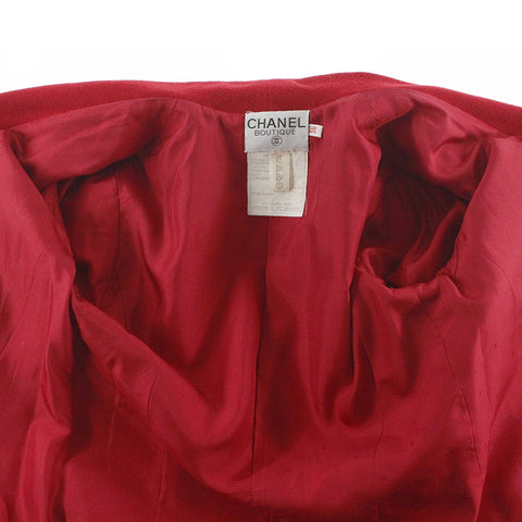 Chanel Chanel Coco Button 100% Cashmere Veste Double Coat Red EIT0365P6172