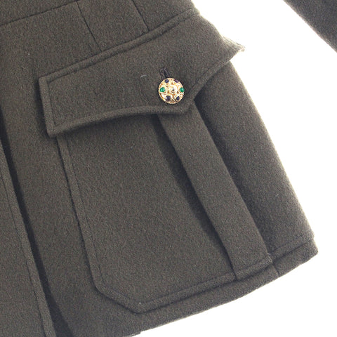 Chanel Gripore Button Wollmantel Vintage Jacke braune EIT0542P6504