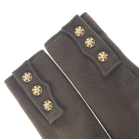 Chanel Gripore Button Wollmantel Vintage Jacke braune EIT0542P6504