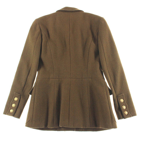 Chanel Gripore Button Wollmantel Vintage Jacke braune EIT0542P6504