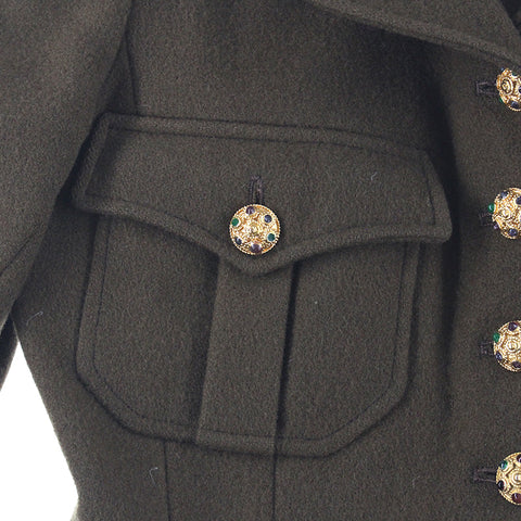 Chanel Gripore Button Wollmantel Vintage Jacke braune EIT0542P6504