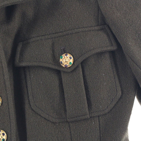 Chanel Gripore Bouton Mabille en laine Veste vintage Brown EIT0542P6504