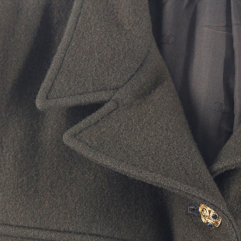 Chanel Gripore Button Wollmantel Vintage Jacke braune EIT0542P6504