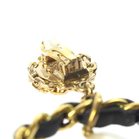 Chanel Coco Mark Hoop Swing Pearl Braided Earrings 94A Gold eit0273P6791