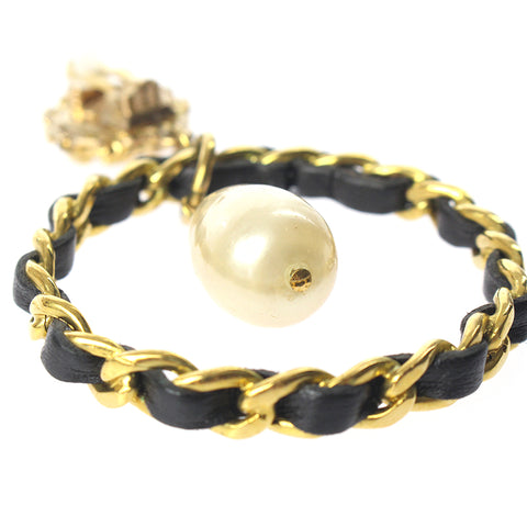 Chanel Coco Mark Hoop Swing Pearl Braided Earrings 94A Gold eit0273P6791