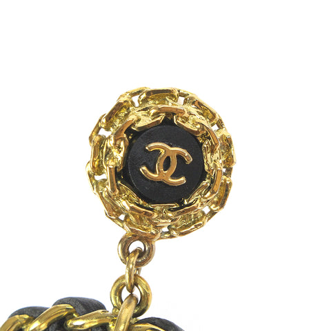 Chanel Coco Mark Hoop Swing Pearl Braided Earrings 94A Gold eit0273P6791