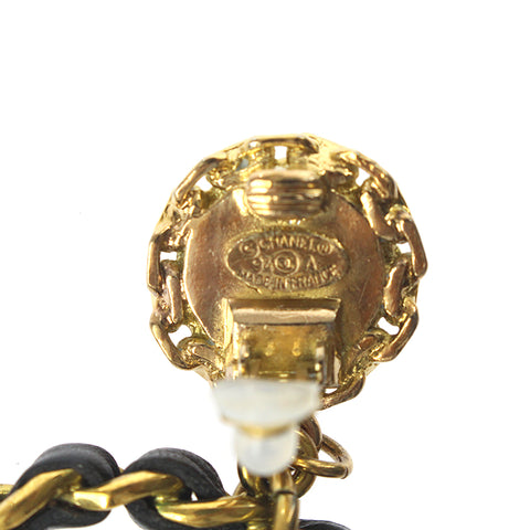 Chanel Coco Mark Hoop Swing Pearl Braided Earrings 94A Gold eit0273P6791
