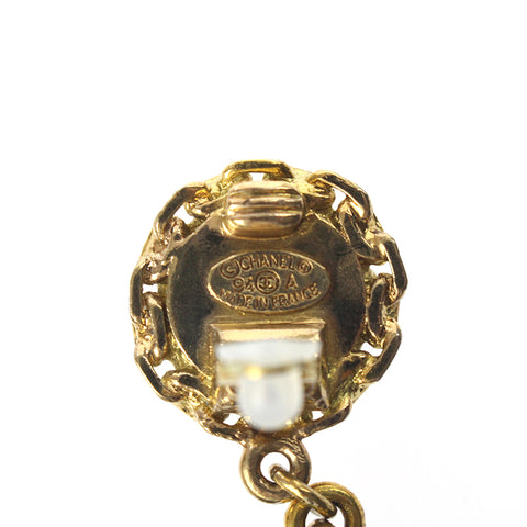 CHANEL COCO Mark Hoop Swing Pearl Braid Earring 94A gold eit0273P6791