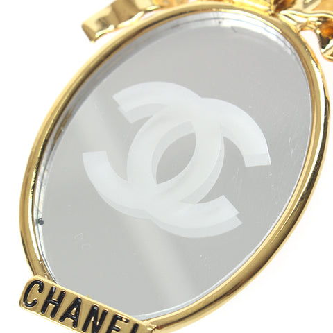 CHANEL COCO Mark Mirror Ribbon Vintage Brooch gold eit0012C2633