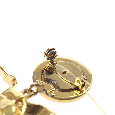 CHANEL COCO Mark Mirror Ribbon Vintage Brooch gold eit0012C2633