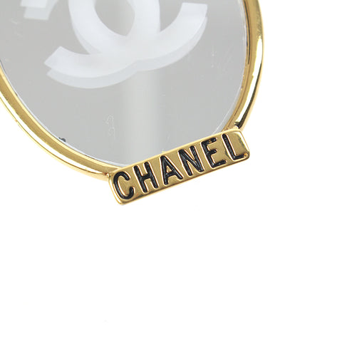 CHANEL COCO Mark Mirror Ribbon Vintage Brooch gold eit0012C2633