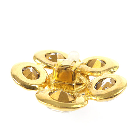 Chanel Gripore Rhinestone Flower Earrings 2cc9 Gold eit0045P7603