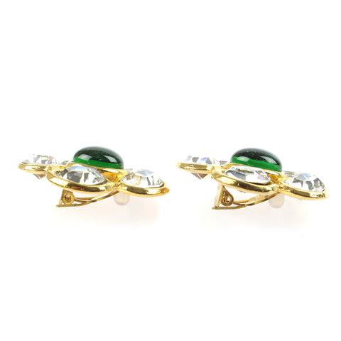 Chanel Gripore Rhinestone Flower Earrings 2cc9 Gold eit0045P7603