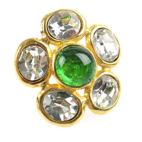 Chanel Gripore Rhinestone Flower Earrings 2cc9 Gold eit0045P7603