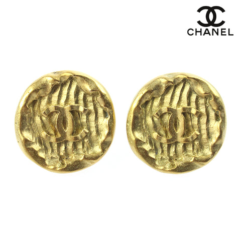 Chanel Coco Mark Round 94A Vintage Earrings Gold eit0569P7755