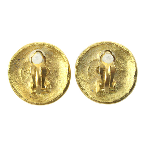 Chanel Coco Mark Round 94A Vintage Earrings Gold eit0569P7755