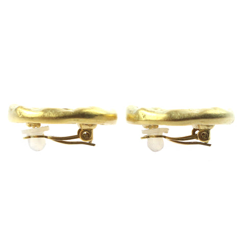 Chanel Coco Mark Round 94A Vintage Earrings Gold eit0569P7755