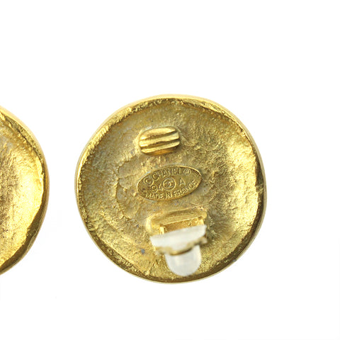 Chanel Coco Mark Round 94A Vintage Earrings Gold eit0569P7755
