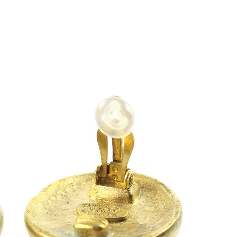 Chanel Coco Mark Round 94A Vintage Earrings Gold eit0569P7755