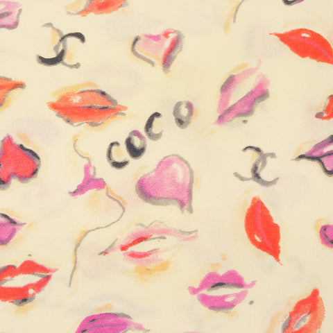 Chanel Chanel Logo Lip Cut und Sew Short Sleeve T-Shirt MAILLOT P95 Multicolor P8576