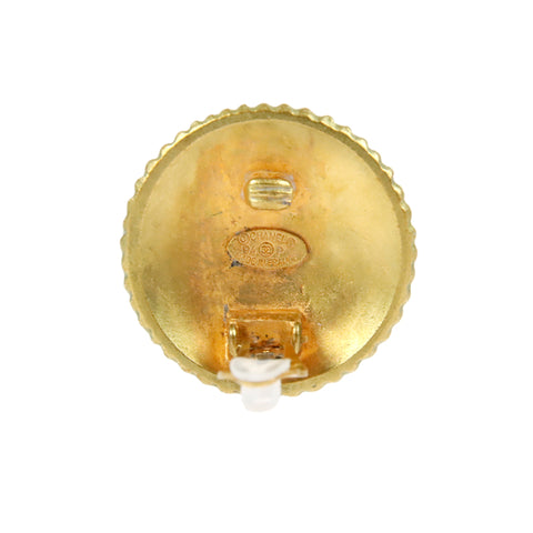 Chanel CHANEL Logo Round Vintage Earrings Gold eit0015P9145