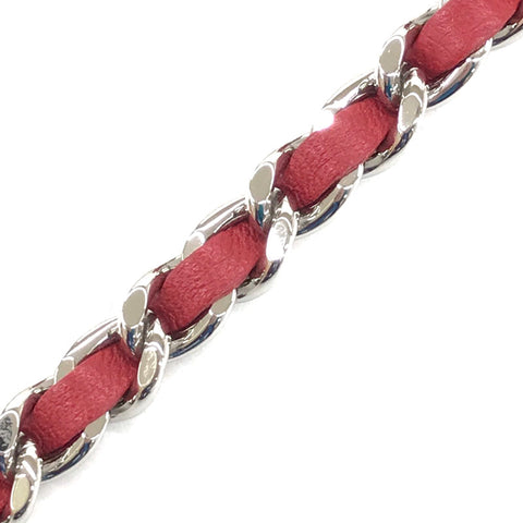 Chanel CHANEL Matelasse Coco Mark Chain 30 Silver Metal Fittings Wallet Chain Leather Red eit0560P12581