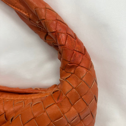 BOTTEGAVENETA INTRECCIATO Leather Hobo Handbag Orange WS22167