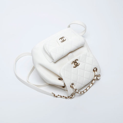 chanel mini backpack white Chanel CHANEL Duma Mini Backpack Backpack/Daypack White WS10020 – NUIR VINTAGE