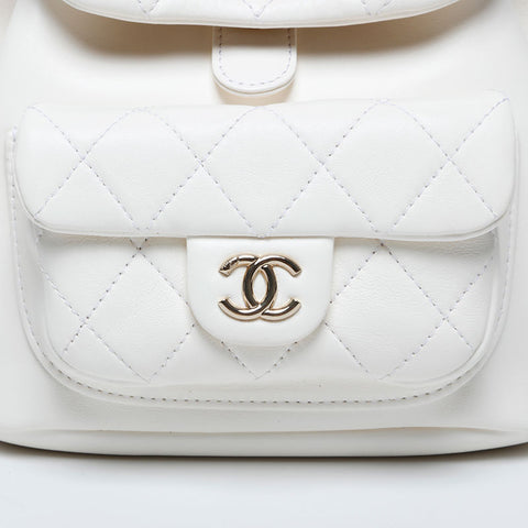 chanel mini backpack white Chanel CHANEL Duma Mini Backpack Backpack/Daypack White WS10020 – NUIR VINTAGE