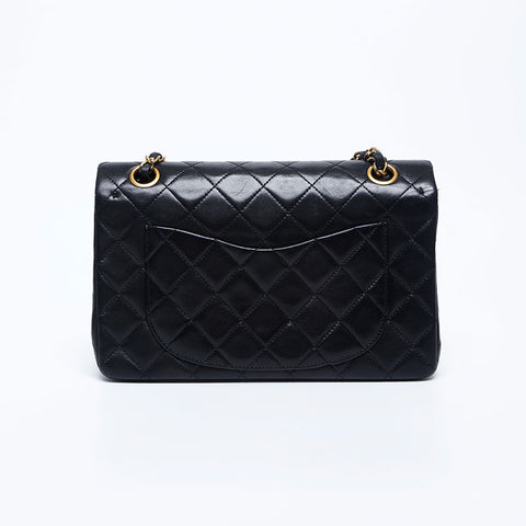 シャネル CHANEL 1番台 ラムスキン Wフラップ23 ショルダーバッグ ブラック WS10028