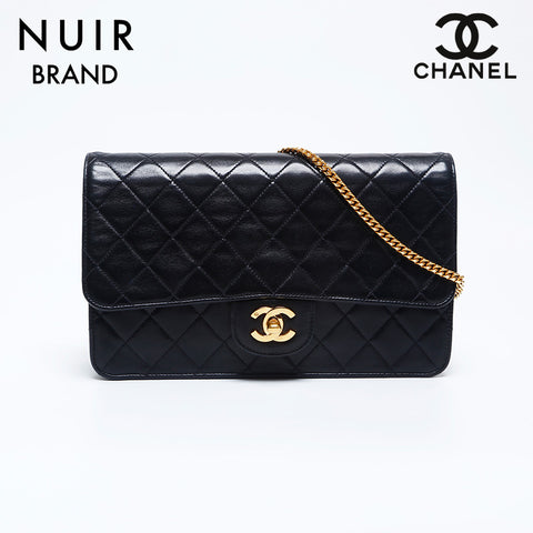 シャネル CHANEL 1番台 ラムスキン マトラッセ ショルダーバッグ ブラック WS10030