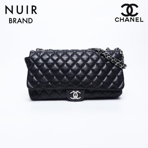 シャネル CHANEL 13番台 ラムスキン マドモアゼル ショルダーバッグ ブラック WS10032