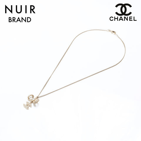CHANEL B16 Rhinestone COCO Mark Necklace gold WS10036