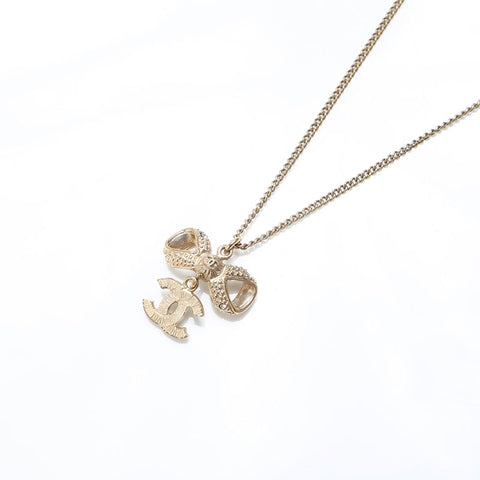 CHANEL B16 Rhinestone COCO Mark Necklace gold WS10036