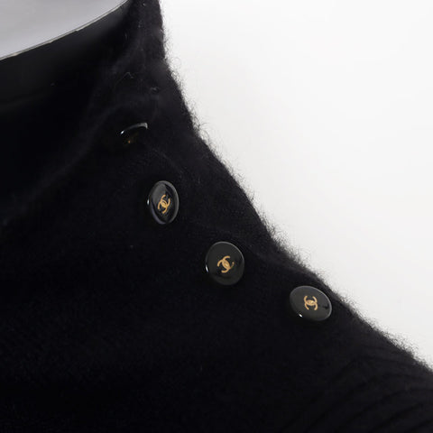 Chanel CHANEL 38 99A Turtleneck Silk Blend Sweater Black WS10050