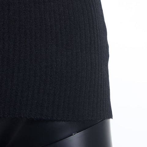 Chanel CHANEL 38 99A Turtleneck Silk Blend Sweater Black WS10050