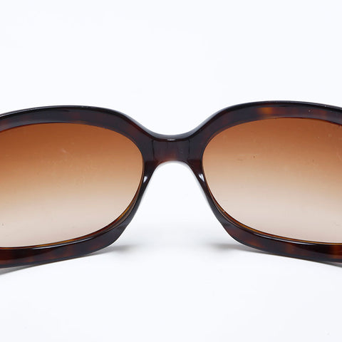 【美品】CHANEL sunglasses case coco ribon Chanel CHANEL ribbon Coco mark sunglasses brown WS10069