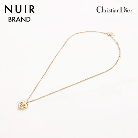 クリスチャンディオール Christian Dior CD ロゴ ハート ネックレス ゴールド WS10079