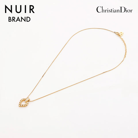 クリスチャンディオール Christian Dior ラインストーン ネックレス ゴールド WS10081